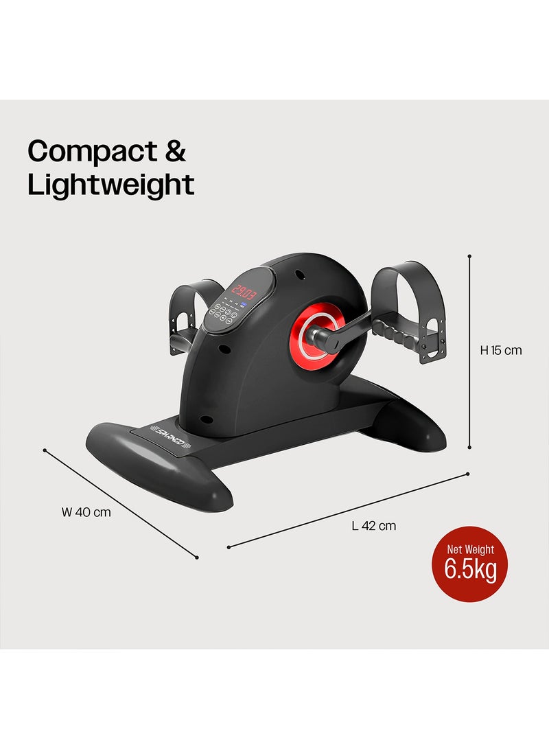 Sparnod Fitness SMB-625 Electric Mini Exercise Bike, Portable Pedal Exerciser with Remote Control, LCD Display for Time Speed Distance Calories, Quiet Motor, Forward & Reverse Motion, 150kg Capacity - Image 5